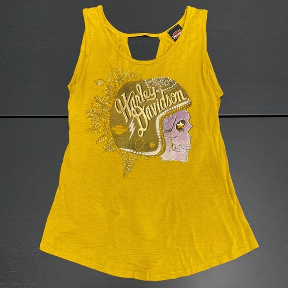 Harley-Davidson Tops - Harley-Davidson Embellished Skull Open Back Tank Top - XL